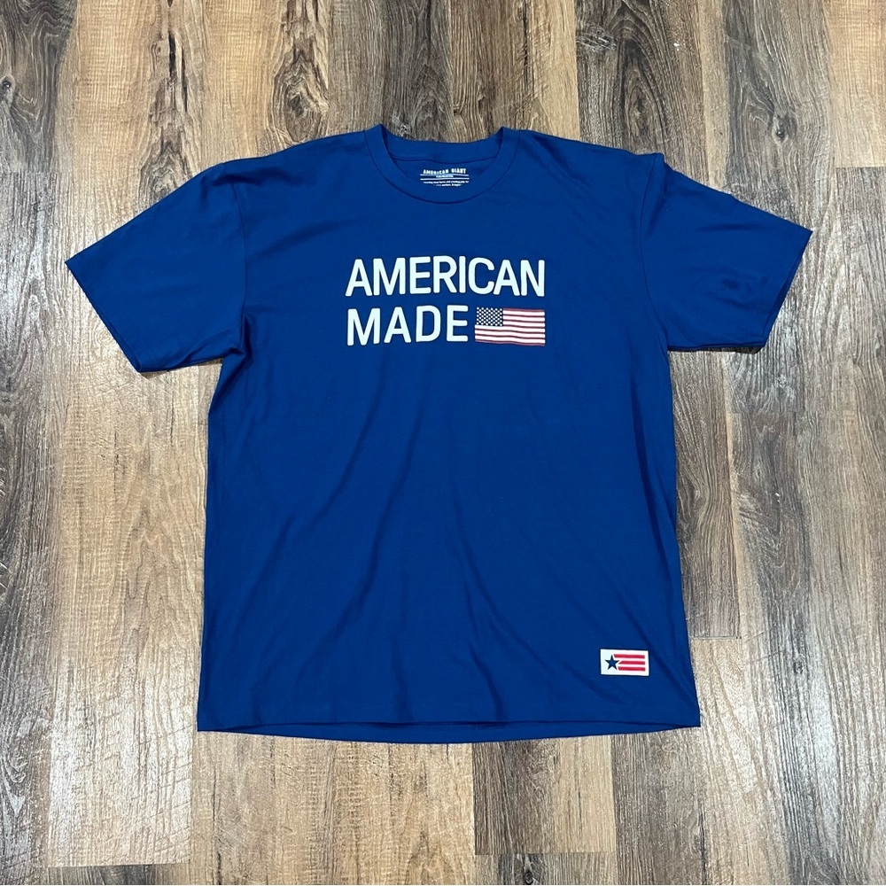 American Giant Flag Collection T Shirt Mens XXL Blue American Made USA
